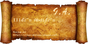 Illés Abdiás névjegykártya